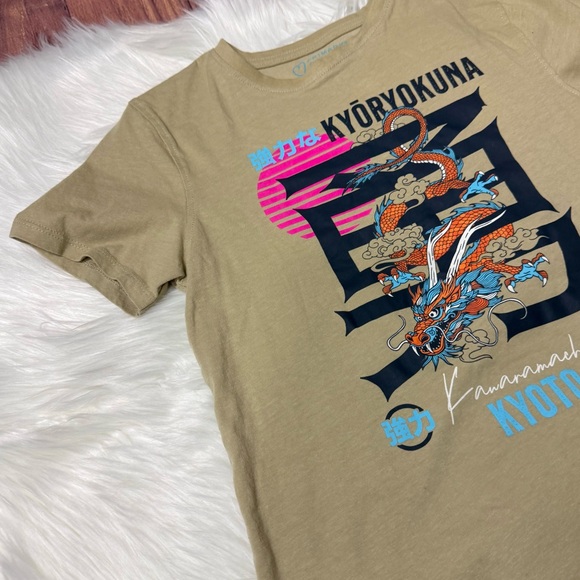 Primark Tan Dragon Graphic Short Sleeve Shirt - Boys Size 8–9 Years - Picture 5 of 14